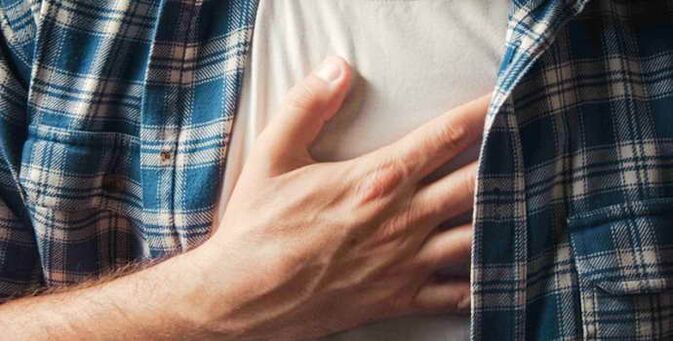 Chest pain in osteochondrosis