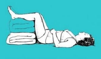 Posture during exacerbation of thoracic osteochondrosis