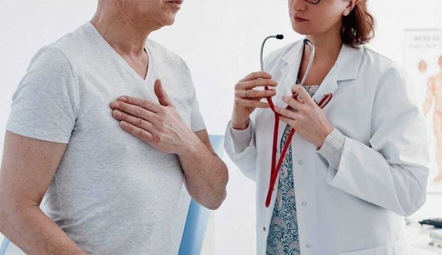 Heart pain caused by chest osteochondrosis
